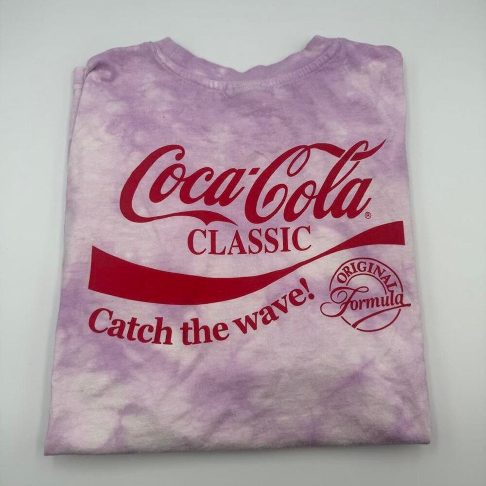 Coca cola Classic soda catch the wave purple tie dye t shirt fits like a medium